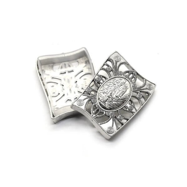 Church Utensils Rosary Gift Box Virgin Mary Zinc Leaky Catholic Necklace Jewelry Organizer Wrap Religious Jesus Christ Pattern