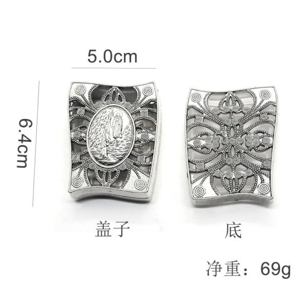 Church Utensils Rosary Gift Box Virgin Mary Zinc Leaky Catholic Necklace Jewelry Organizer Wrap Religious Jesus Christ Pattern