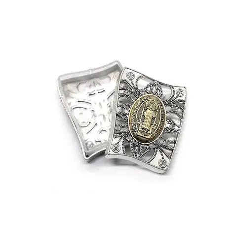 Church Utensils Rosary Gift Box Virgin Mary Zinc Leaky Catholic Necklace Jewelry Organizer Wrap Religious Jesus Christ Pattern