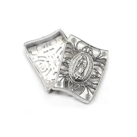 Church Utensils Rosary Gift Box Virgin Mary Zinc Leaky Catholic Necklace Jewelry Organizer Wrap Religious Jesus Christ Pattern