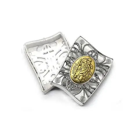 Church Utensils Rosary Gift Box Virgin Mary Zinc Leaky Catholic Necklace Jewelry Organizer Wrap Religious Jesus Christ Pattern