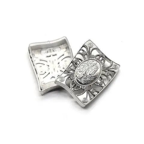 Church Utensils Rosary Gift Box Virgin Mary Zinc Leaky Catholic Necklace Jewelry Organizer Wrap Religious Jesus Christ Pattern