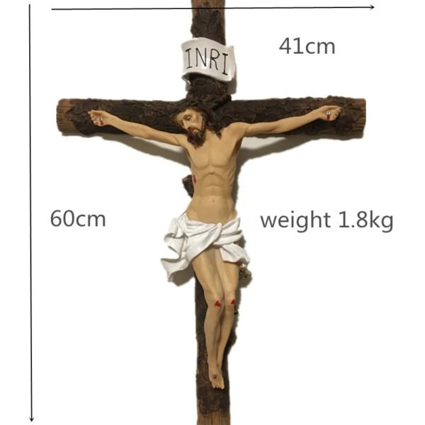 Church Utensils Wall Cross Jesus Crucifix Resin 60cm Christ Catholic Religious Home Decoration Priest