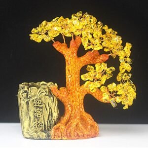 Magicun Crystal~Citrine Lucky Tree Fortune Tree Welcome Guest Pine Fashion Home Crafts Feature Decoration Pen Holder Tree