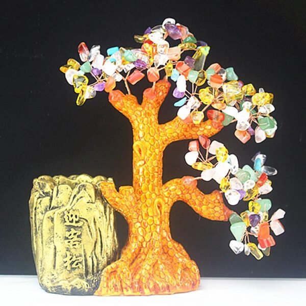 Magicun Crystal~Citrine Lucky Tree Fortune Tree Welcome Guest Pine Fashion Home Crafts Feature Decoration Pen Holder Tree