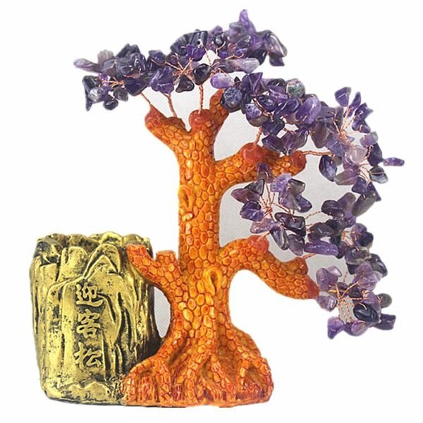 Magicun Crystal~Citrine Lucky Tree Fortune Tree Welcome Guest Pine Fashion Home Crafts Feature Decoration Pen Holder Tree