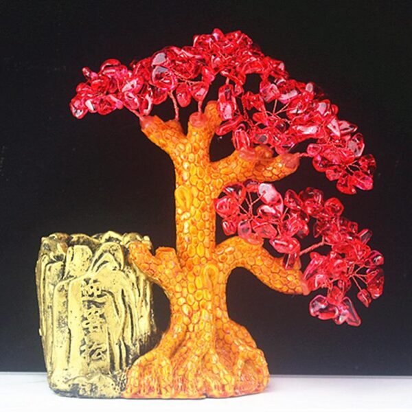 Magicun Crystal~Citrine Lucky Tree Fortune Tree Welcome Guest Pine Fashion Home Crafts Feature Decoration Pen Holder Tree