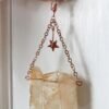 Citrine Star Earrings - natural polished yellow citrine, rose gold star, chandelier celestial jewelry, summery magickal witchy