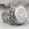 Classic Mysterious Star of David Spell Rune Metal Punk Amulet Rings