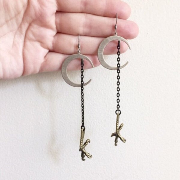 Claw Witch'sThe Beast Comes At Night Moon Earrings Crescent Darkly The Sacred Punk Handmade Statement Jewelry Goth