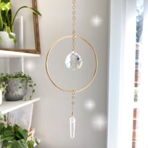 Clear Crystal Quartz Suncatcher, Crystal Point Rainbow Maker, Self Care Gift