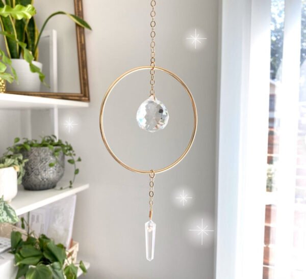 Clear Crystal Quartz Suncatcher, Crystal Point Rainbow Maker, Self Care Gift
