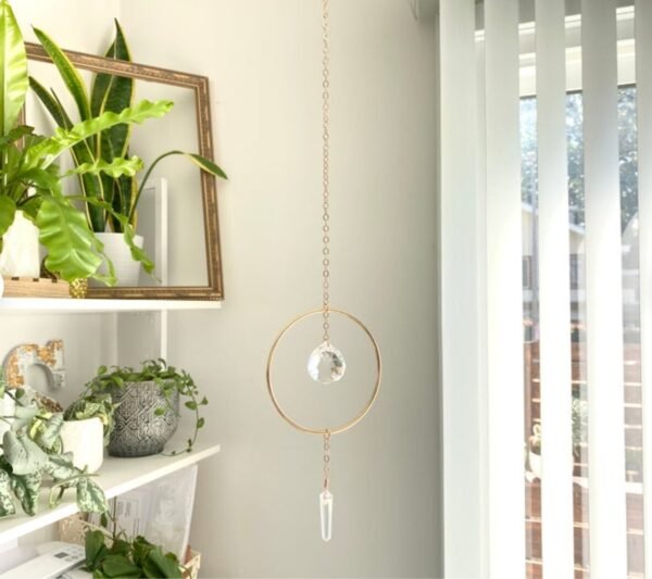 Clear Crystal Quartz Suncatcher, Crystal Point Rainbow Maker, Self Care Gift