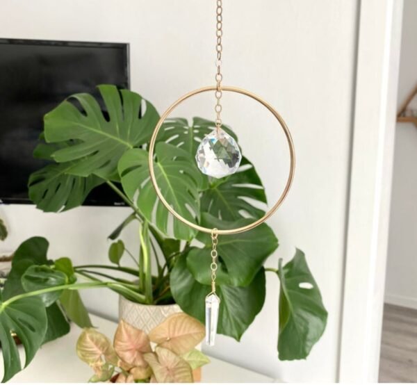 Clear Crystal Quartz Suncatcher, Crystal Point Rainbow Maker, Self Care Gift