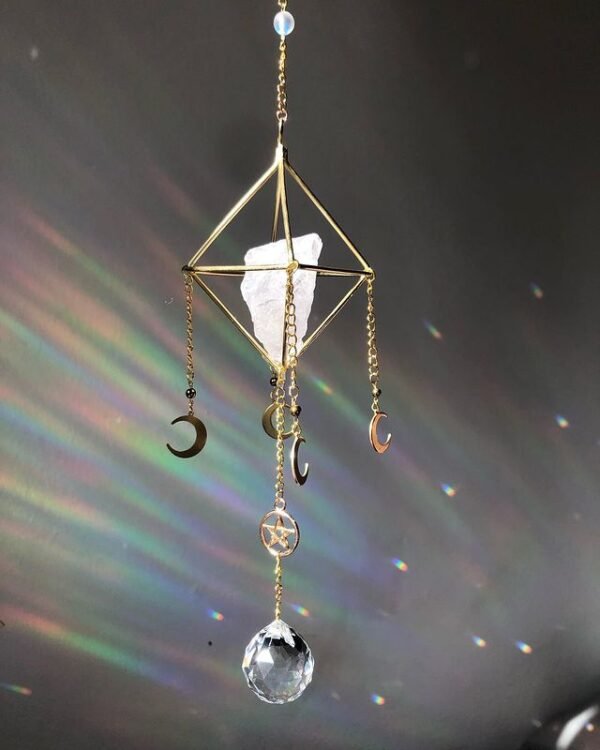 Clear Quartz Opal Sun Catcher Crystal Light Catcher Handmade Crystal Spiritual Jewellery Suncatcher