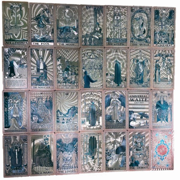 Gold Foil  PVC Waterproof  3D Coffee Color Retro Tarot Card
