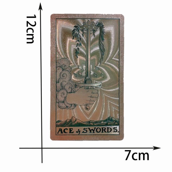 Gold Foil  PVC Waterproof  3D Coffee Color Retro Tarot Card