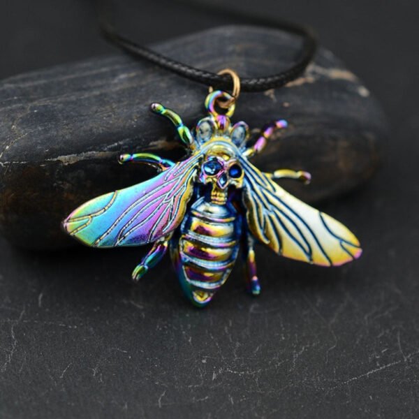 Color Daeth Head Bee Pendant  Insect Necklace