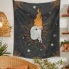 Constellation Tarot Girl Tapestry Boho Tapestry Tarot Card Tapestry Wall Hanging Trippy Divination Beach Mat Moon Wall Decor