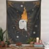 Constellation Tarot Girl Tapestry Boho Tapestry Tarot Card Tapestry Wall Hanging Trippy Divination Beach Mat Moon Wall Decor