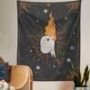 Constellation Tarot Girl Tapestry Boho Tapestry Tarot Card Tapestry Wall Hanging Trippy Divination Beach Mat Moon Wall Decor