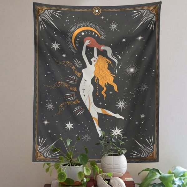 Constellation Tarot Tapestry Boho Tapestry Tarot Card Tapestry Wall Hanging Trippy Divination Beach Mat Sun Moon Wall Decor