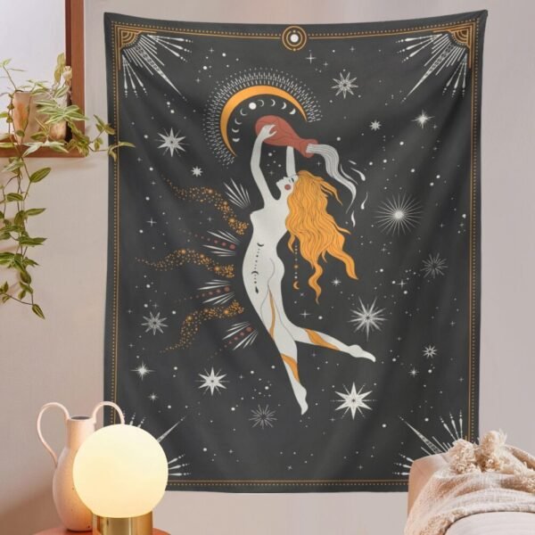 Constellation Tarot Tapestry Boho Tapestry Tarot Card Tapestry Wall Hanging Trippy Divination Beach Mat Sun Moon Wall Decor