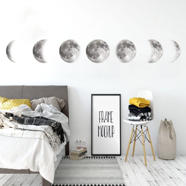 Creative Moon phase 3D Wall Sticker Home living room wall decoration Mural Art Decals background decor Moon stickers  Wall Decor