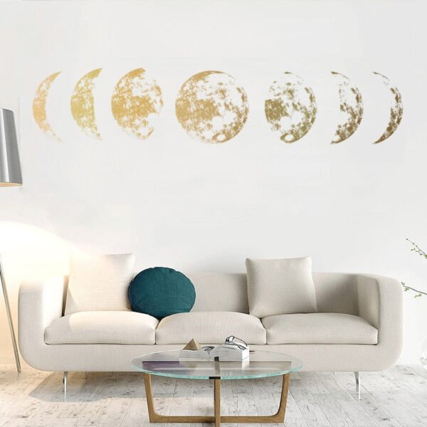 Creative Moon phase 3D Wall Sticker Home living room wall decoration Mural Art Decals background decor Moon stickers  Wall Decor