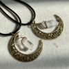 Crescent Crystal Necklace Necklace Wicca Accessories Raw Crystal Necklace Celestial Necklace Gift Sweater chain Pendant