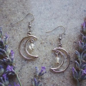 Crescent Moon Dreamland Earrings Phase Boho Witchy Brass Hippie Fashion Jewelry  Girlfriend Drop Metal Statement