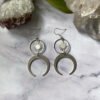 Crescent Moon Dreamland Earrings Phase Boho Witchy Brass Hippie Fashion Jewelry  Girlfriend Drop Metal Statement