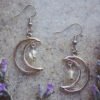 Crescent Moon Dreamland Earrings Phase Boho Witchy Brass Hippie Fashion Jewelry  Girlfriend Drop Metal Statement