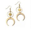 Crescent Moon Drop Earrings Celestial Boho Jewelry