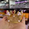 Crown Metal Crystal Ball Holder Sphere Display Stand Desktop Home Decoration Photography Props
