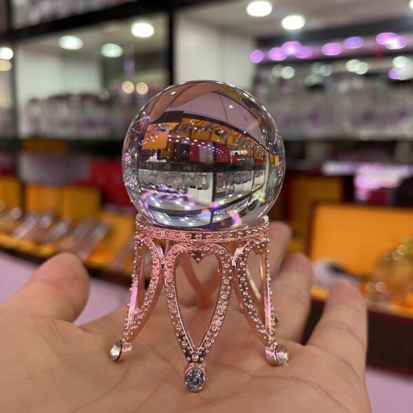 Crown Metal Crystal Ball Holder Sphere Display Stand Desktop Home Decoration Photography Props