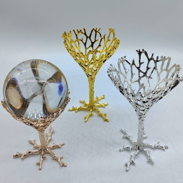 Crystal Ball Base Mesh Wine Glass Alloy Magic Sphere Display Stand Living Room Wine Cabinet Home Decoration Photography Props