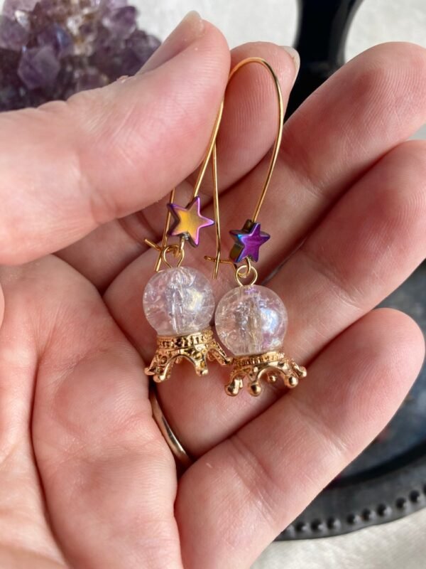 Crystal Ball Earrings, Witchy Jewelry Gift Gothic Fortune Teller Jewelry Gift