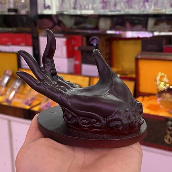 Crystal Ball Stand Resin Buddha One Hand Holder Statue Base for Display Home Office Fengshui Decor Ornament for 40-60mm Sphere