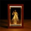 Crystal Carved 3D Jesus Cross Wooden Home Decoration Holy Family Nightlight USB Catholic Church Decor