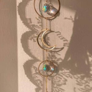 Crystal Crescent Moon Suncatcher Celestial Crystal Prism Light Catcher Rainbow Maker