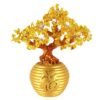 Magicun Crystal~Crystal Lucky Money Fortune Tree LUCKY Fortune Wealth Chinese Golden Home Office Decoration Best Gifts Tabletop Ornament Crafts