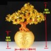 Magicun Crystal~Crystal Lucky Money Fortune Tree LUCKY Fortune Wealth Chinese Golden Home Office Decoration Best Gifts Tabletop Ornament Crafts