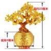 Magicun Crystal~Crystal Lucky Money Fortune Tree LUCKY Fortune Wealth Chinese Golden Home Office Decoration Best Gifts Tabletop Ornament Crafts