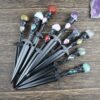 Crystal Metal Sword 90-95g Witch Altar hair Accessories Wizard stick Energy Pagan Cosplay Elf Gothic Dark Magic Wand Witch Gift
