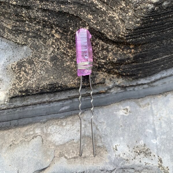 Crystal Quartz Raw Hair Pin Bridal Hair Pin Handmade Qquartz Bobby Pin Boho Unique Hair Piece Wedding