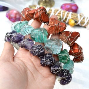 Crystal Rough Stone Crown Raw Crystal Irregular Quartz  Amethyst Seven Chakra Hair Band BOHO Gift