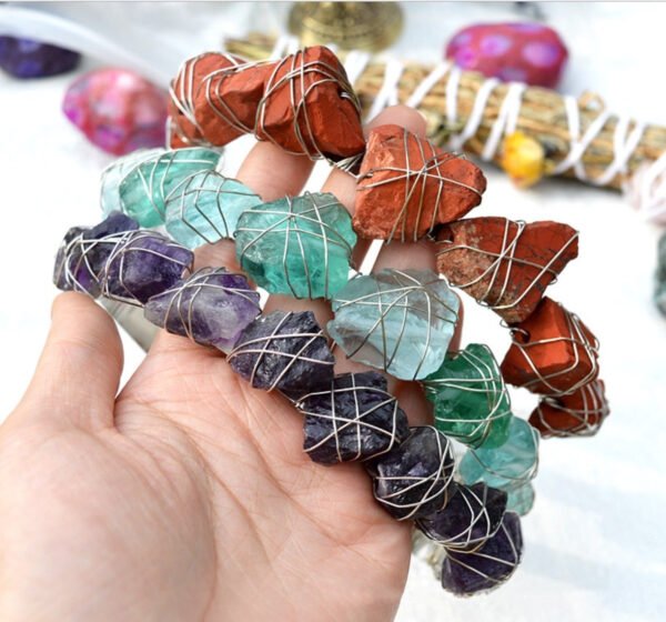 Crystal Rough Stone Crown Raw Crystal Irregular Quartz  Amethyst Seven Chakra Hair Band BOHO Gift