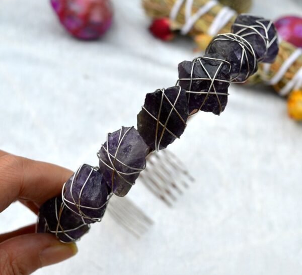 Crystal Rough Stone Crown Raw Crystal Irregular Quartz  Amethyst Seven Chakra Hair Band BOHO Gift