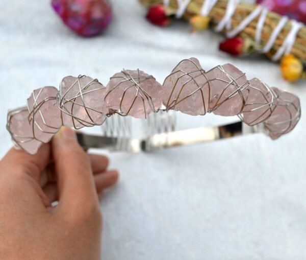 Crystal Rough Stone Crown Raw Crystal Irregular Quartz  Amethyst Seven Chakra Hair Band BOHO Gift